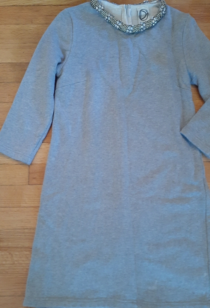 Anthropologie Sweatshirt Dress Jeweled Collar